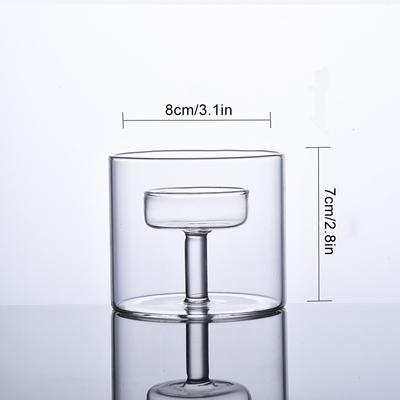 Candelabro de estilo europeo, soporte de luz, vela para decoración de boda, vidrio transparente, 1 ud.