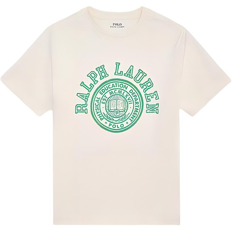 Polo Ralph Lauren T-Shirt Ss25 Logo Cotton Jersey Crew Neck Short Sleeve Kids Tops White Green 323971317-001