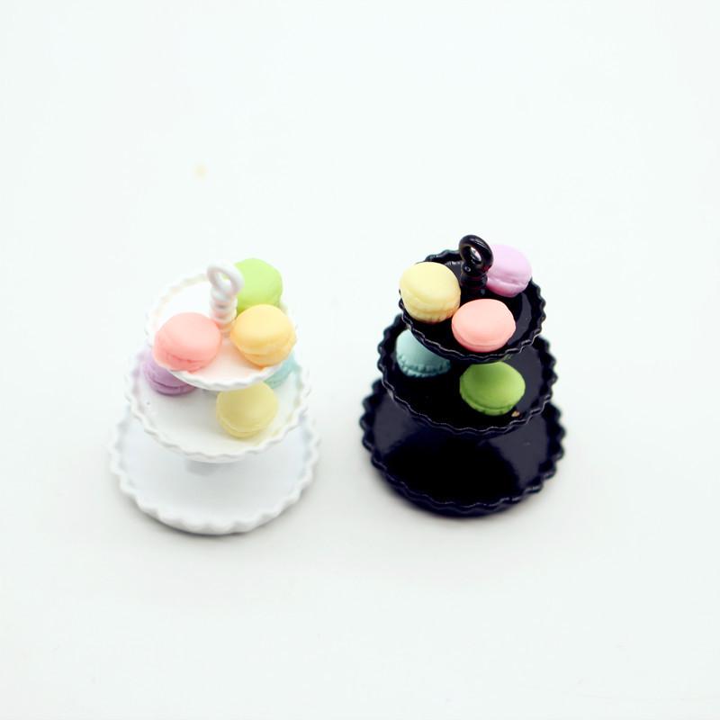 1Pcs Dollhouse Mini Cake Tray Model Simulation Miniature Cake Stand Ornament Toys Scene Decoration Doll House Accessories
