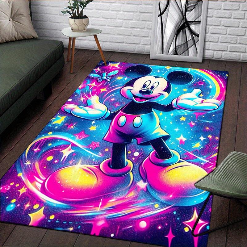 1pc Mickey Pattern Area Rug Soft Flannel Floor Mat for Living Room,Office,Bedroom and Carpet