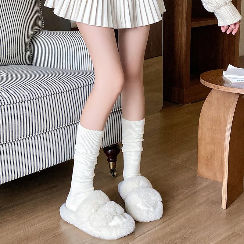 Autumn And Winter Stockings Children Thickened Terry Bottom Warm Medium Tube Stacking Socks Calf Socks Women