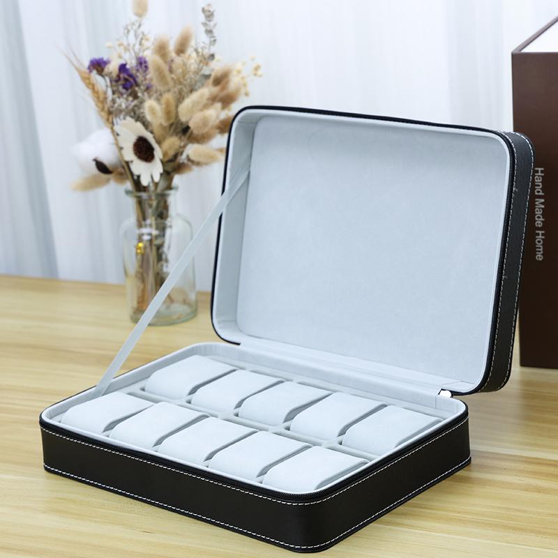 New 10/12 Girds Portable Watch Storage Boxes Organizer ,Classic Style Multifunctional Watch Display Box,Elegant Green Box