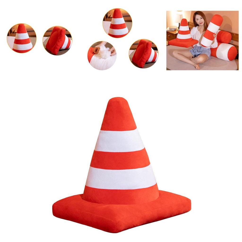 Creative Traffic Safety Cone Pillow Plush Toy For School And Kindergarten Teaching Aids