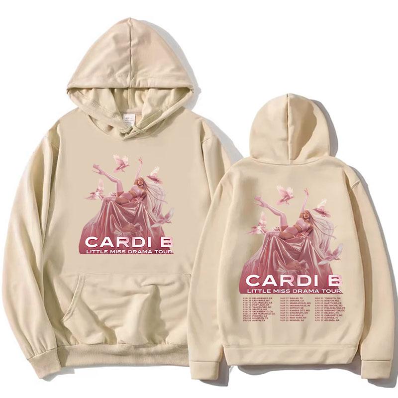 LittleMiss Drama Tour Hoodies Singer Cardi B Graphic Printing Sweatshirts Winter Fleece Casual Hooded Pullover Unisex Streetwear