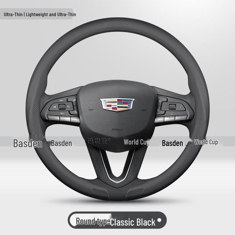 Cadillac Steering Wheel Cover: Compatible with XT6, XTS, CT5, CT4, CT6, XT5, and XT4.