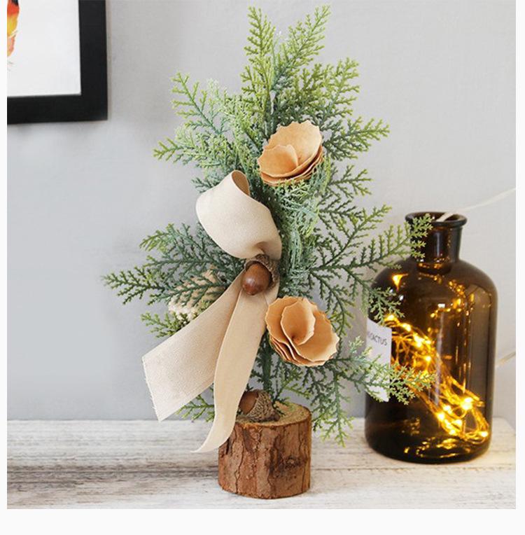 25CM Mini Christmas Tree Tabletop Decoration - Potted Plant Ornament for Window or Festival Scene Layout