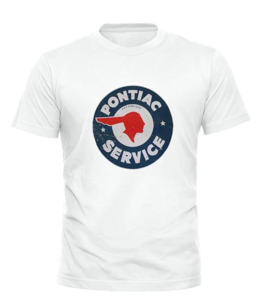 Pontiac Service Distressed Logo T-Shirt Black White T Shirt All Sizes S