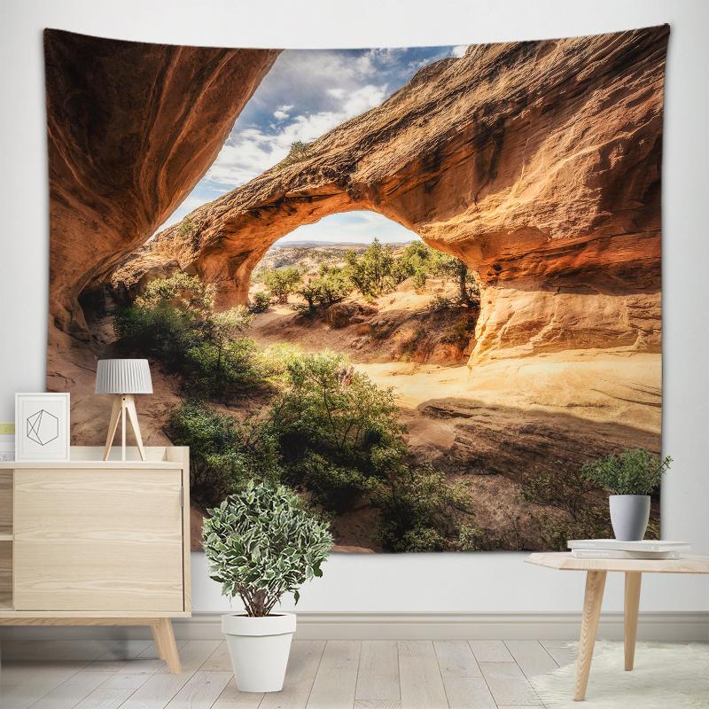 Sunny Forest Scenery Tapestry Natural Scenery Wall Art Tapestry Dormitory Room Aesthetic Decoration Living Room Home Decoration