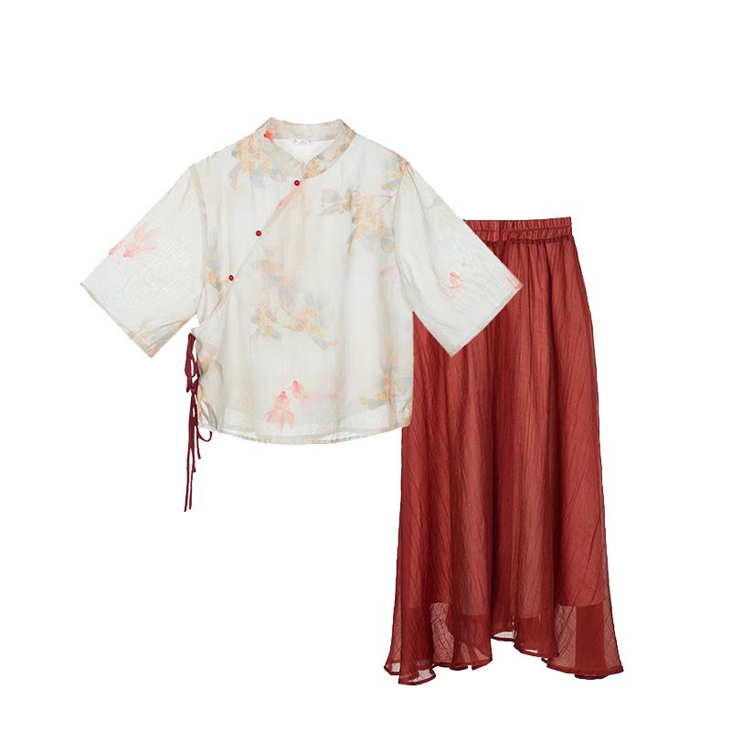 

Fuluomi Girls New Chinese Style Two-Piece Set 150
