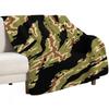 Vietnam Tiger Stripe Camouflage Pattern Green Camo Throw Blanket Ultra Plush Cozy Blanket for Napping Sleeping