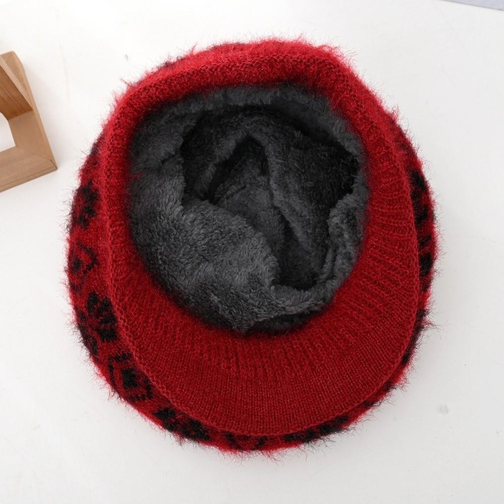 Thick Plush Liner Winter Brimmed Hat Fleece Lined Beanie Cold Wind Protection