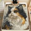 Cute Cats  Print Flannel Blanket, High Quality Comfortable for All Seasons, Home Decor, Warmth and Comfort