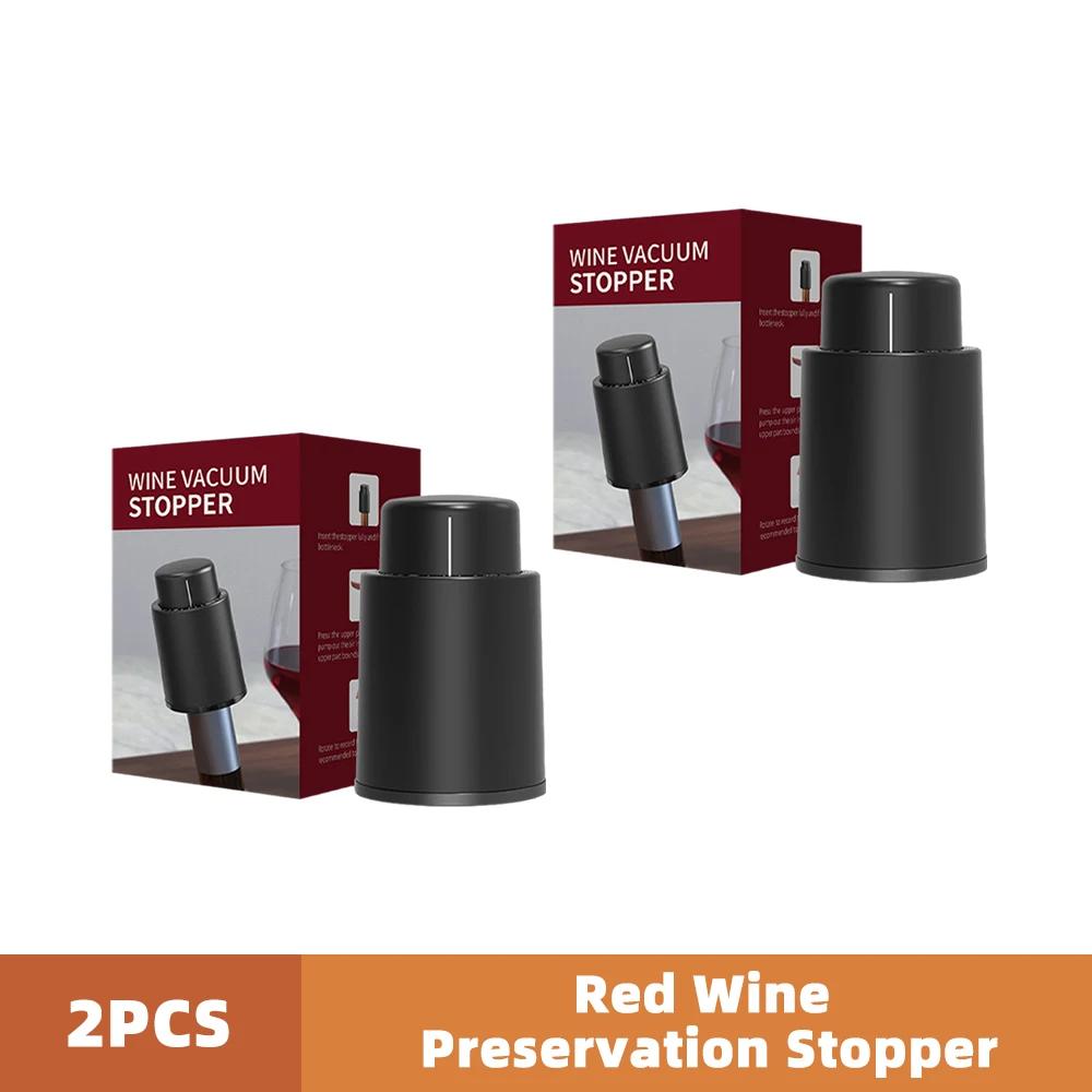 Vacuum 12pc Wine Bottle Cap Stopper Sealed Storage Vacuum Memory Wine Stopper Push Style Barware Wine Cork Black Bar Tools
