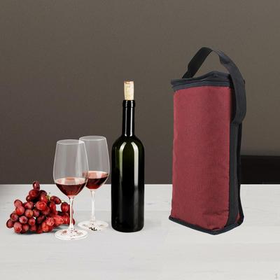 Zwei Flaschen Wein Totes Tasche Isolierte Kühler Rot Geschenke Auslaufsichere Taschen Träger