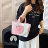 Summer New Handbag Cute Cartoon Printed Piggy Girl Student Storage Portable Canvas Bag