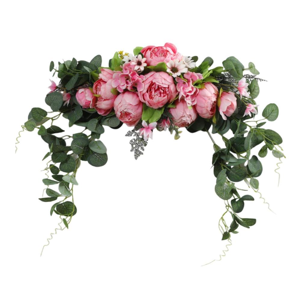 Wedding of flowers decor a rustic artificial flower with green leaves for the