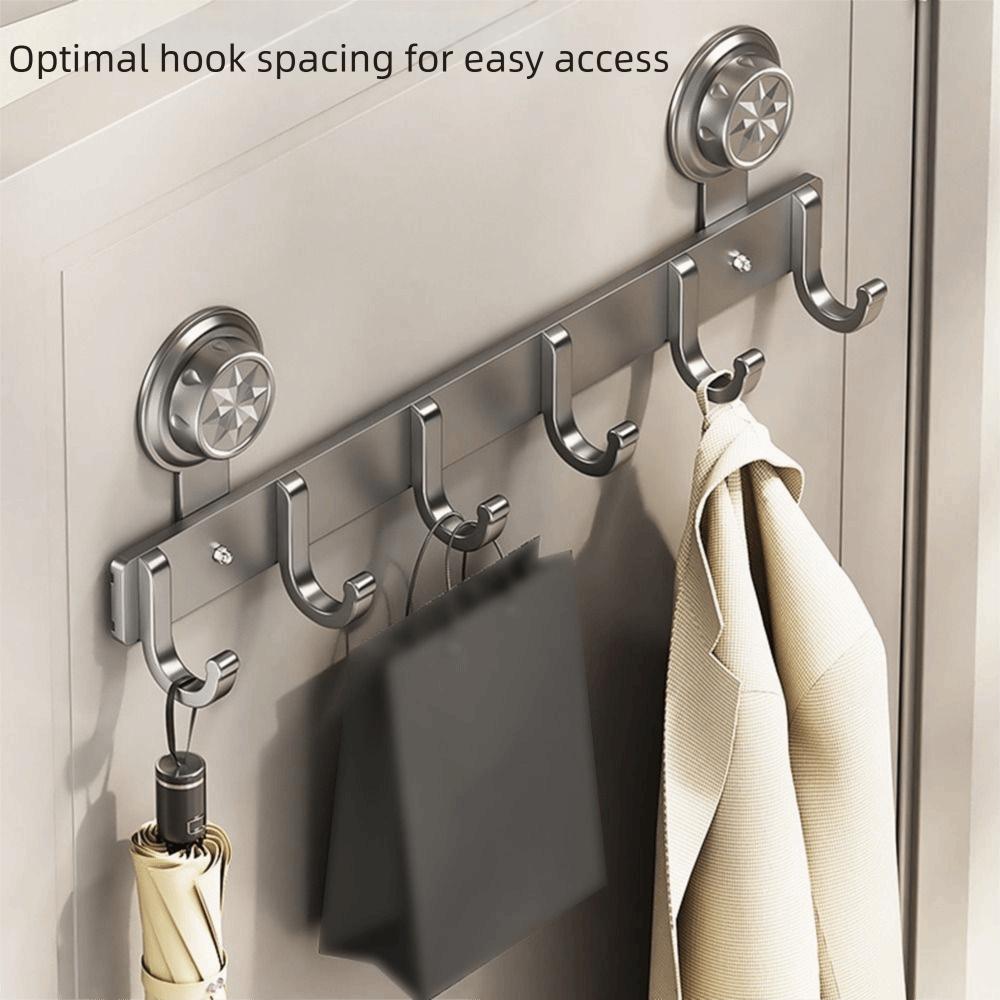 Waterproof Suction Cup Door Hook 4/5/6/7/8 Hook Wall Clothes Hanger Hanging Coat Holder  Toilet