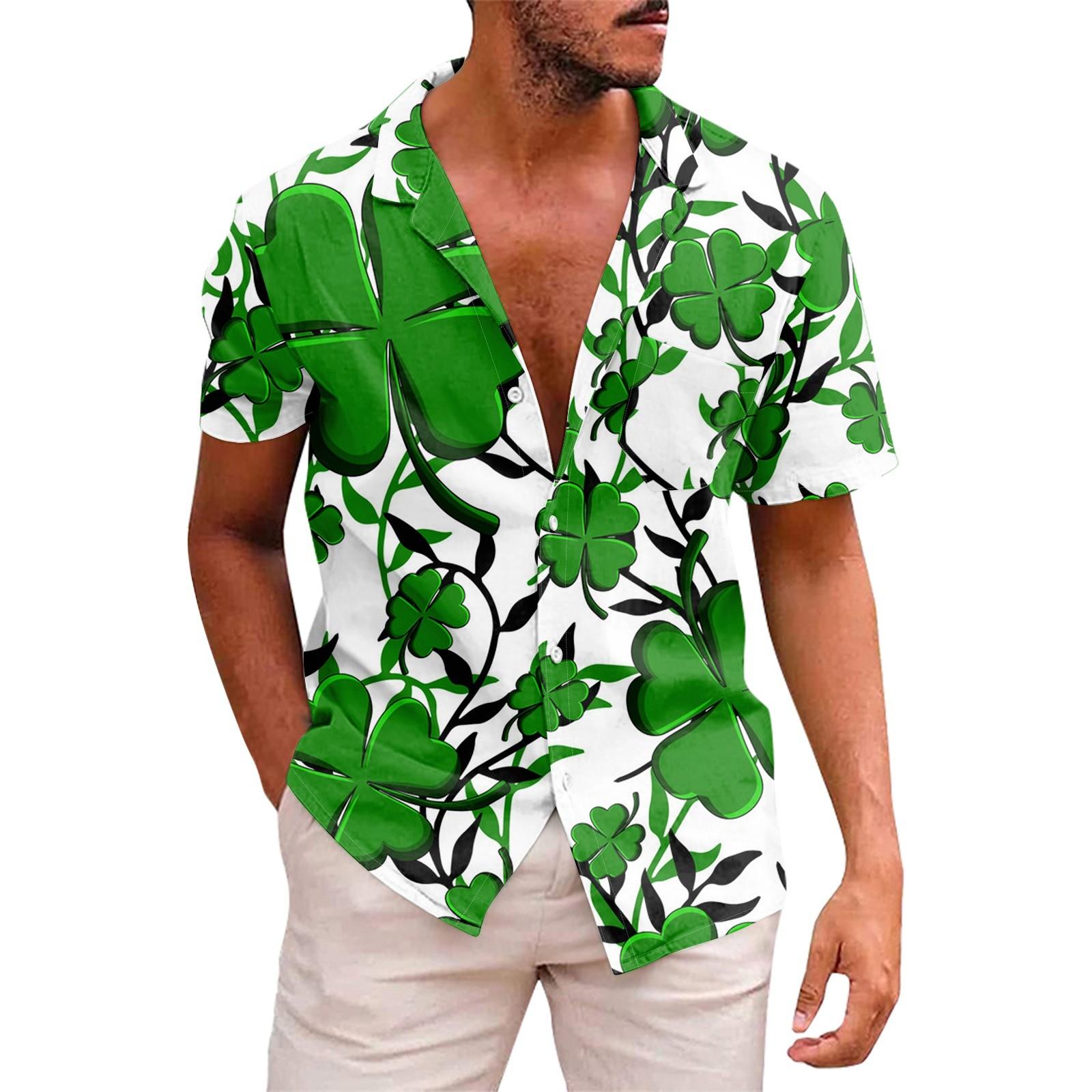 

Мужские рубашки с коротким рукавом на пуговицах с принтом. Мужские повседневные модные рубашки с коротким рукавом. XL белый