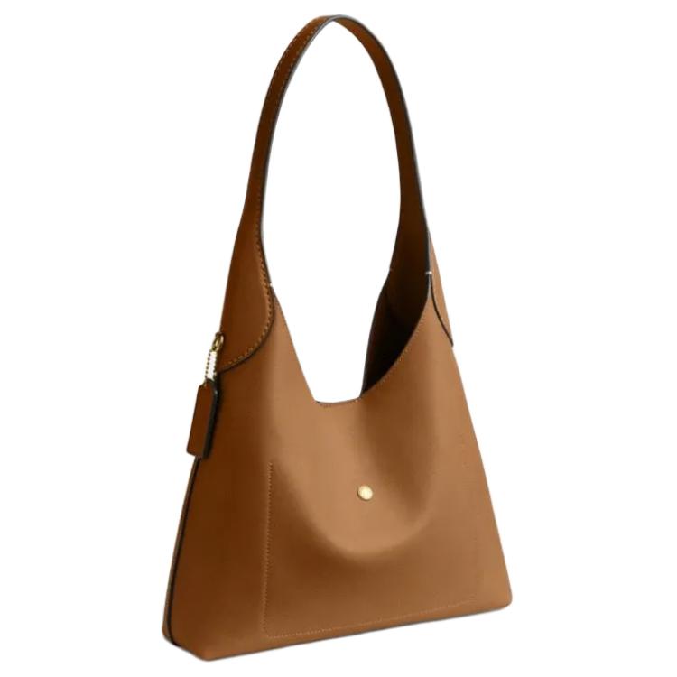 Coach Brooklyn 28 Logo Magnetic Closure Leather Crossbody Bag Medium Women Bags Honey-Brown CU068-B4T7J