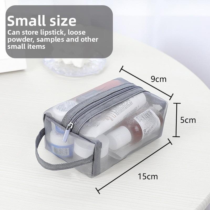Korean Storage Bag Zipper Makeup Women Cosmetic Skin Care Storage Large Capacity Toiletry Mesh Travel Wash Bag clothes organizer