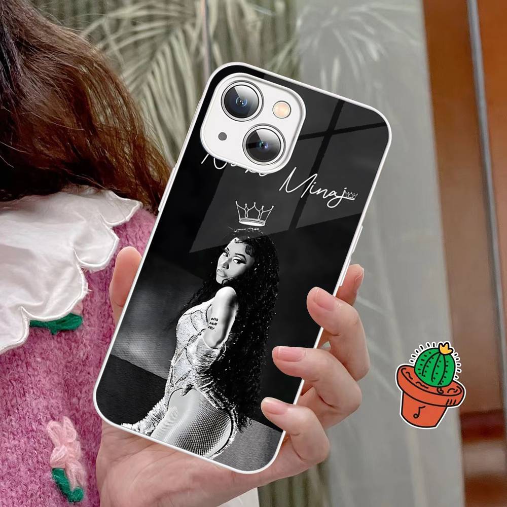 

N-Nicki Singer Minaj Tempered Glass For Iphone 14 13 12 11 Pro Mini XS MAX 14Plus X XS XR Fundas iphone 12pro max