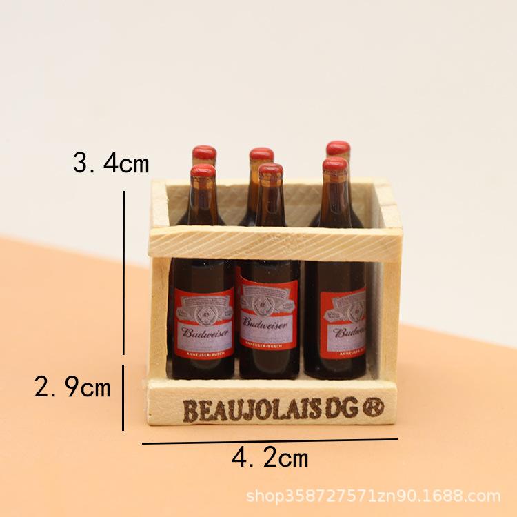 Japanese Dollhouse Beer Frame Drink Basket Model Miniature Accessories Shooting Props Ornament Toys