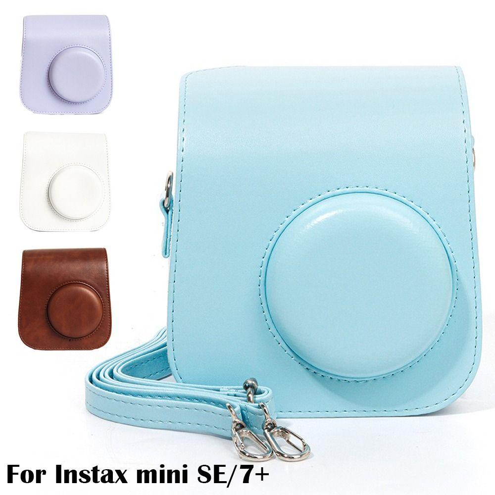 Travel Instant Camera Case with Shoulder Strap Protective Cover for Fujifilm Instax mini SE/7+