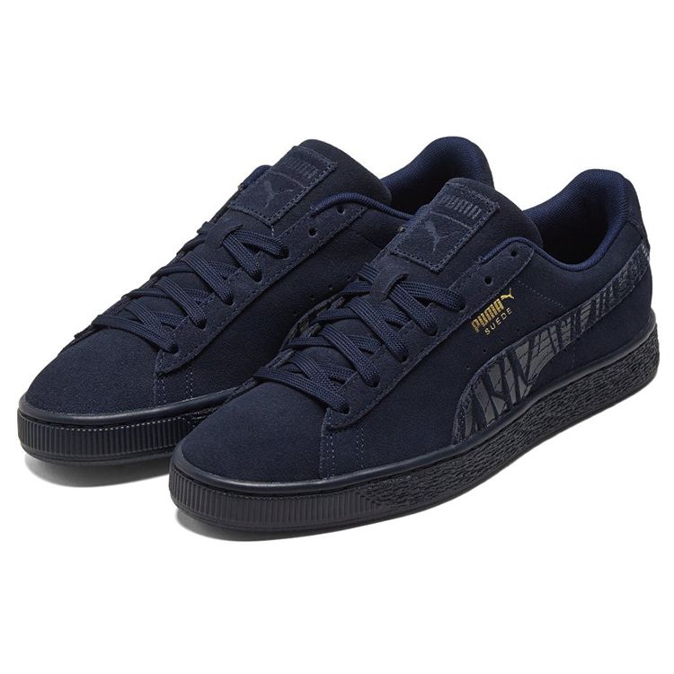 Puma Suede Mono Deboss Casual Low-Top Sneakers Unisex Sneakers Dark-Blue 384688-02
