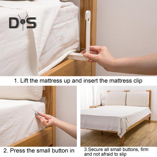 4Pcs Bed Sheet Holder Clips Easy Install L-Shaped Mattress Sheet Corner Grippers Reusable Anti-Slip Fastener Clips for Sheets Covers Blankets
