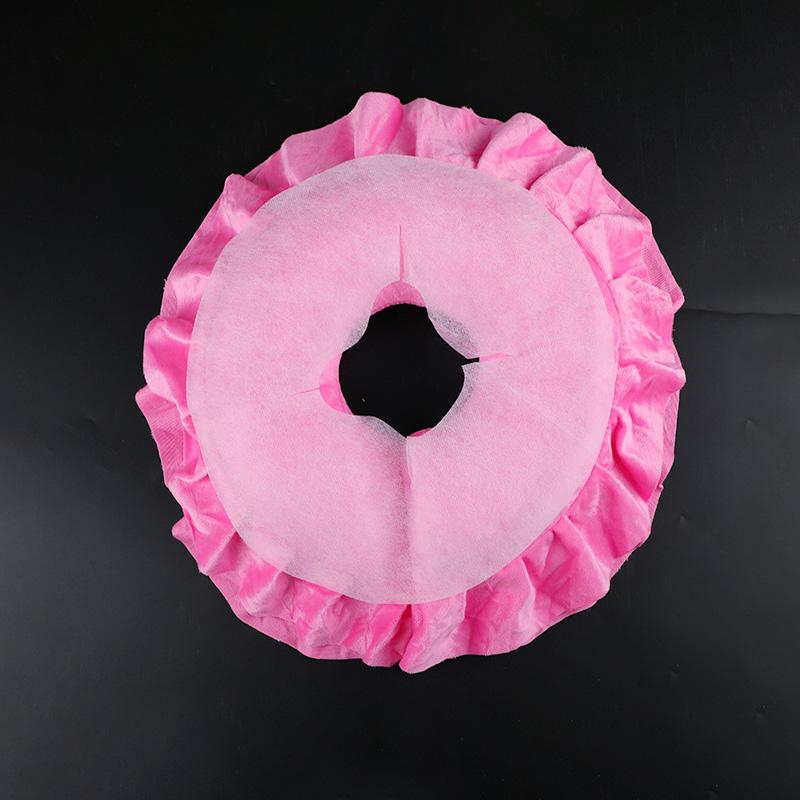 100Pcs Face Pad SPA Pillow Cover Disposable Face Hole Cover Non-Woven Face Cradle Rest Covers