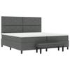 Box Spring Bed with Headboard Dark Gray 200 x 200 cm Fabric