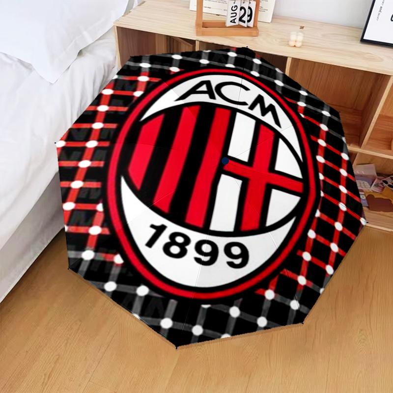 1PC Milan Football club Printed Umbrella Folding umbrella, automatic umbrella 8-Frame for Travel, camping Fan gifts Christmas Gifts