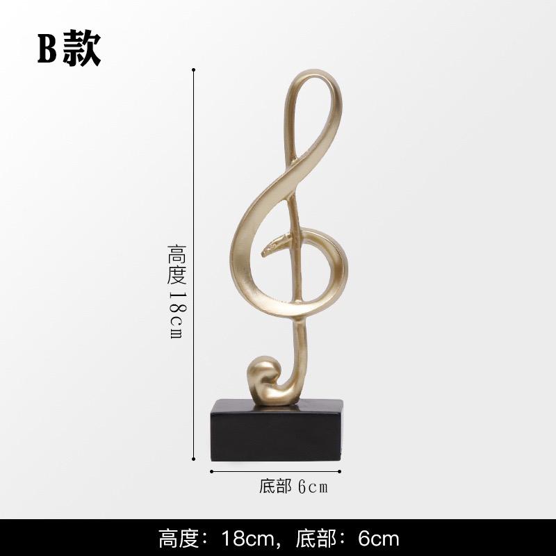 Resin Sculpture Simple Gold Note Piano Sculpture Ornament Music instruments Dance studio home bookshelf piano room home decor
