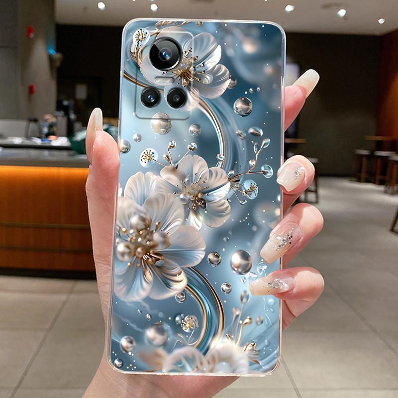 For Realme GT Neo 3 Case RMX3561 RMX3560 Cover Fashion Butterfly Flowers Soft Silicone Phone Case For Realme GT Neo 3 150W Funda