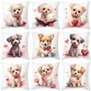 Valentine's Day Love Animal Cushion Cover Cute Pet Cute Puppy Print Sofa Cushion Cover New Cushion Cover