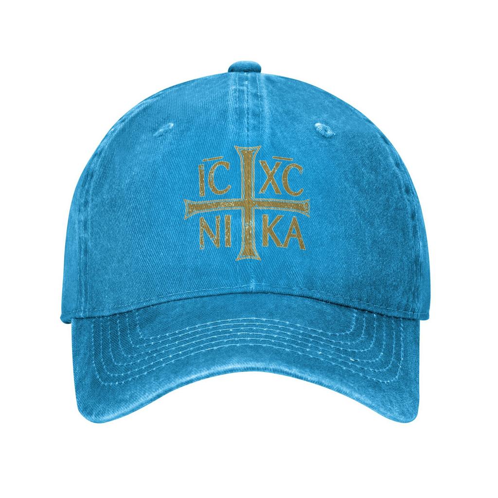 Washed Baseball Cap IC XC NIKA Cross Orthodox Christianity Summer Hip Hop Hats For UnisexTeens Outdoor Sports Sun Snapback Cap
