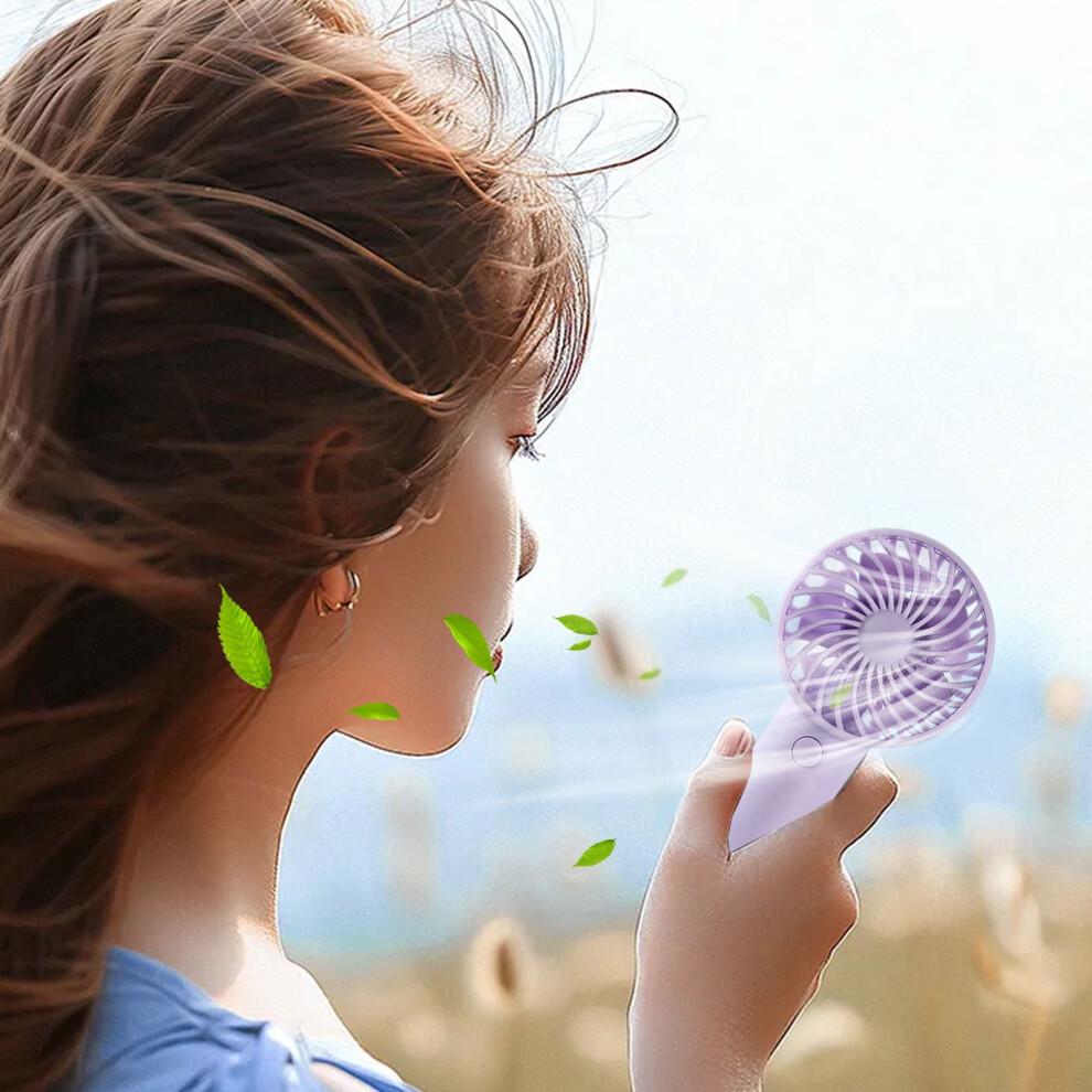 Karymi Portable USB Rechargeable Handheld Fan, 3 Speeds, 400mAh, Quiet, for Travel/Office/Outdoor – Compatible with USB Chargers