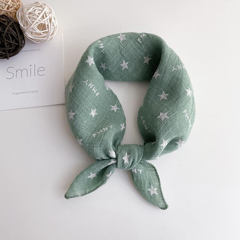Pu Chun Korean-Style Cotton Linen Cartoon Baby Bib & Neck Warmer 45x45 cm