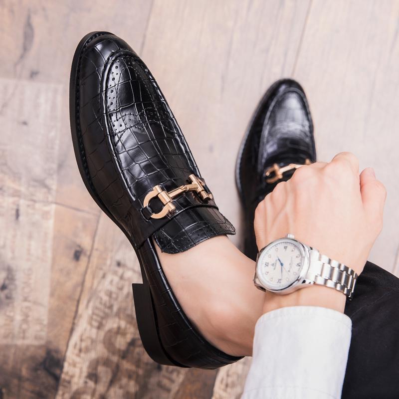2025 Pointed Men's Shoes Wear High-end Wedding Shoes In the Printed Office, Formal Men's Shoes for Wedding Party Formal Shoes