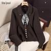 Women's Loose Fit Knitted Cardigan with Colorful Buttons