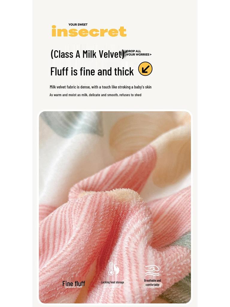 2025 Winter Milk Velvet Bedding Set: Fresh Coral Fleece & Flannel Duvet, Bed Sheet, Pillowcase