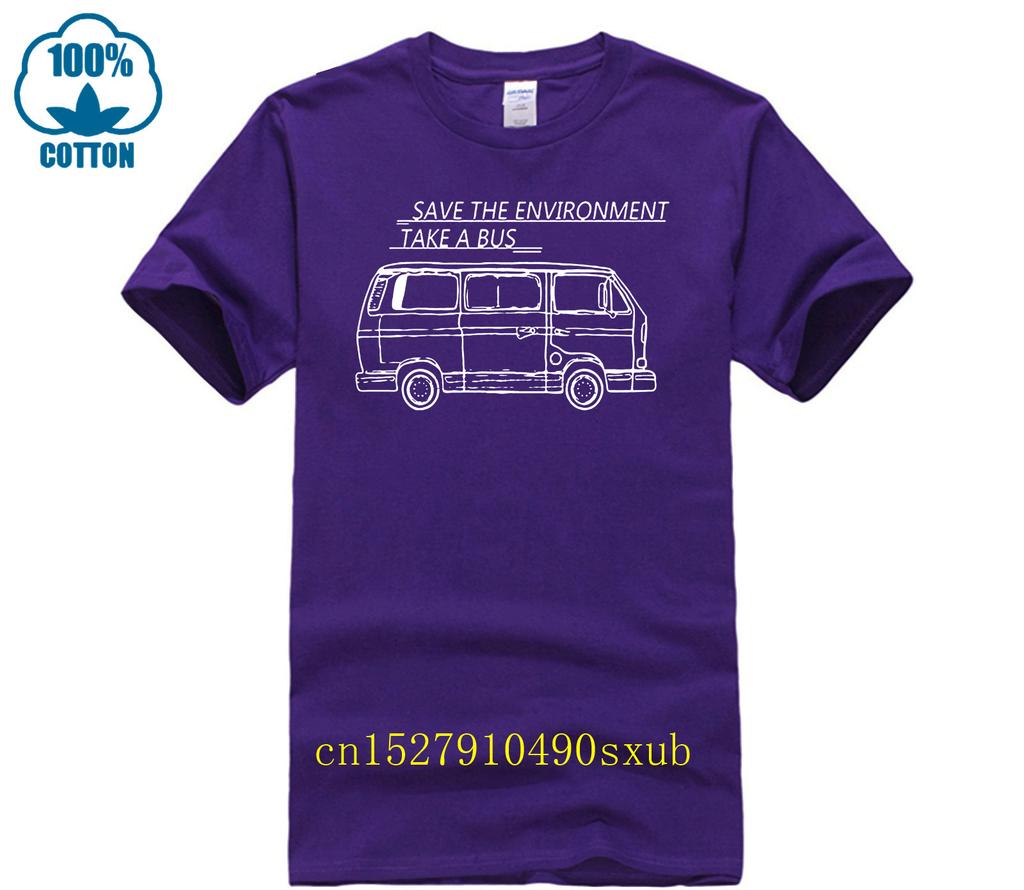 Casual T Shirts Save The Environunisext Take A Bus Bus Crew Neck Short Sleeve T Shirt Funny Price Unisexs Humorous
