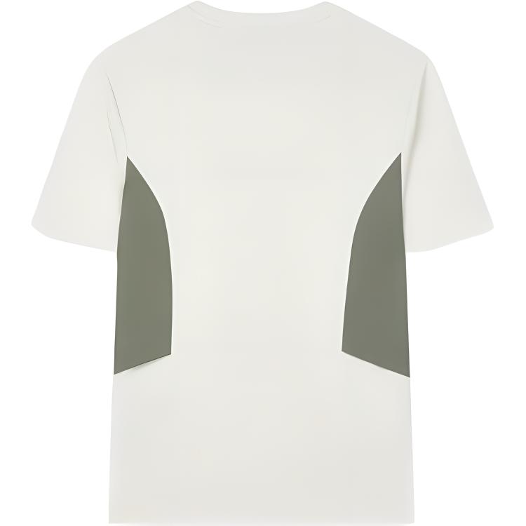 FILA Fashion Casual Color Block Loose Round Neck Short Sleeve T-Shirt Men tops Cloud-Mushroom-White F71M429102F-BK
