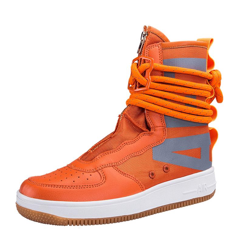 

Couple-style Sneakers for Autumn and Winter Pure Colors Trendy Street Style Small-bore Style Large Size Unique High-top Boots 36