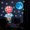Glow in The Dark Wall Stickers Hot Air Balloon Elephant Princess Heart DIY Wall Art for Kids Room Background Decor