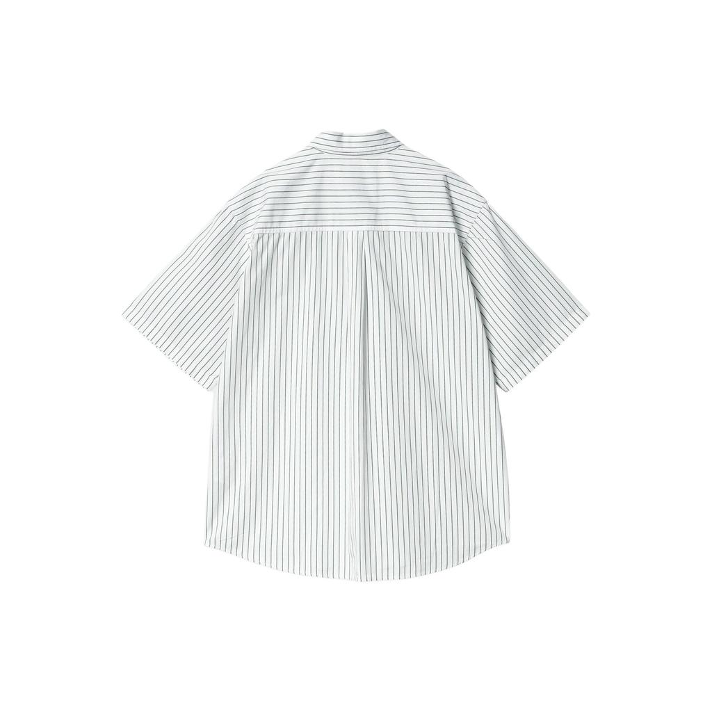 Carhartt WIP Pattern Embroidered Striped Loose Short Sleeve Shirt Men Shirts Green I033028-22B-XX