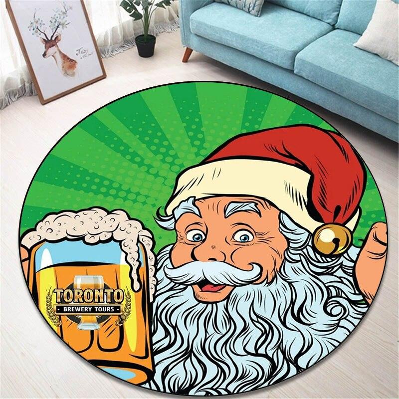 2022 neue Weihnachten Runde Bereich Teppich Boden Matte Wohnzimmer Teppich Polyester Teppich E-sport Stuhl Rund Matte Dropship kind Geschenk