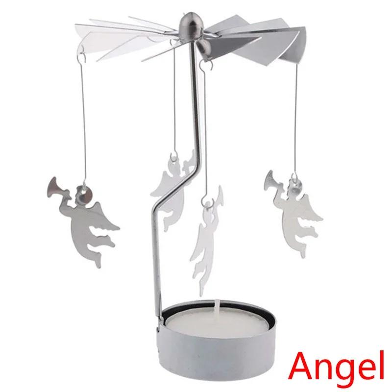 Metal Rotary Candle Holder Light Carousel Stand Tea RollingHome Christmas Home Decore Candles