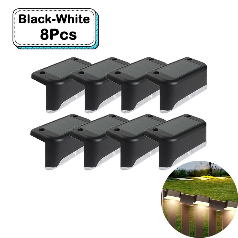 Lumières d'escalier solaires d'extérieur LED blanc chaud étanches éclairage de chemin d'escalier pour jardin patio clôture balcon décoration énergie solaire