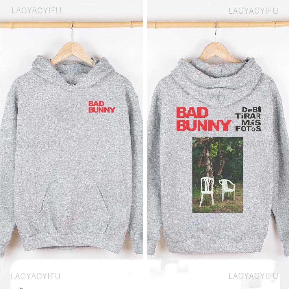 2025 Bad Bunny Debi Tirar Mas Fotos Hoody Latin Music Reggaeton Streetwear Wo Oversized Pullover Hoodied Collar Hoodie Tops